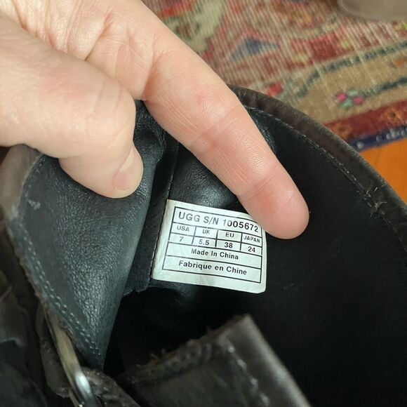 Ugh | Women's Frances dark brown Leather Boots with buckles | size 7 - Picture 9 of 9